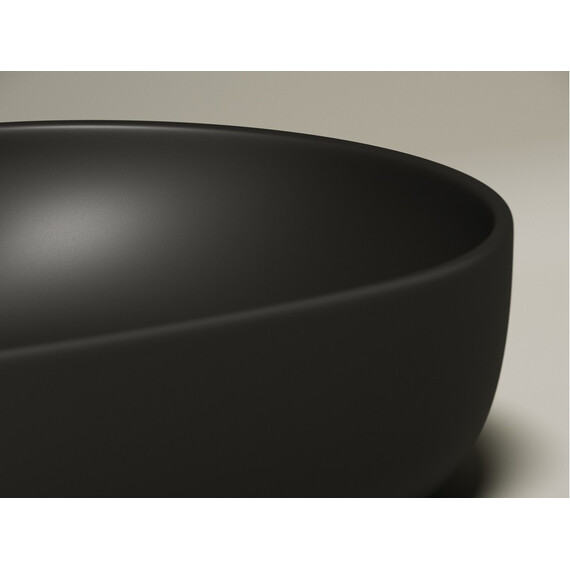 УМЫВАЛЬНИК ЧАША НАКЛАДНАЯ ОВАЛЬНАЯ CERAMICA NOVA ELEMENT 600X415X135 ММ, ЧЕРНАЯ МАТОВАЯ