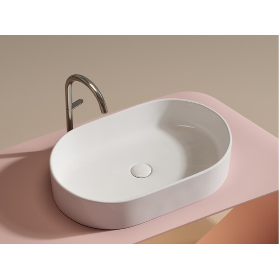 УМЫВАЛЬНИК ЧАША НАКЛАДНАЯ ОВАЛЬНАЯ CERAMICA NOVA ELEMENT 608X385X122 ММ, БЕЛЫЙ
