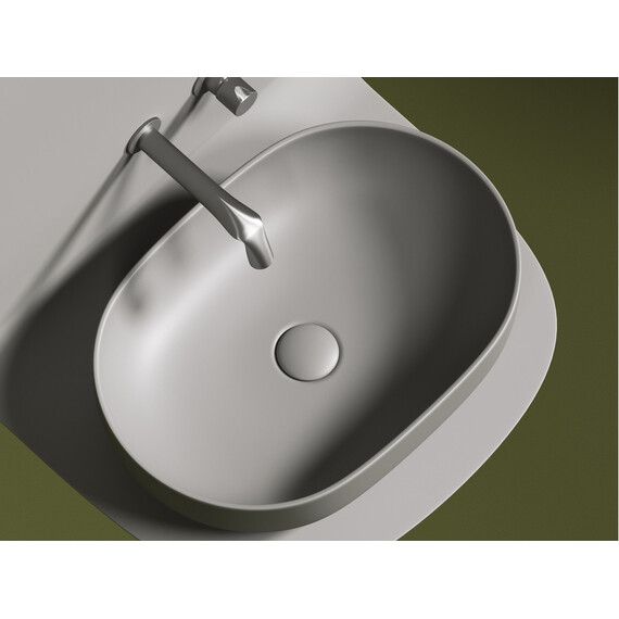 УМЫВАЛЬНИК ЧАША НАКЛАДНАЯ ОВАЛЬНАЯ CERAMICA NOVA ELEMENT 600X415X135 ММ, АНТРАЦИТ МАТОВЫЙ