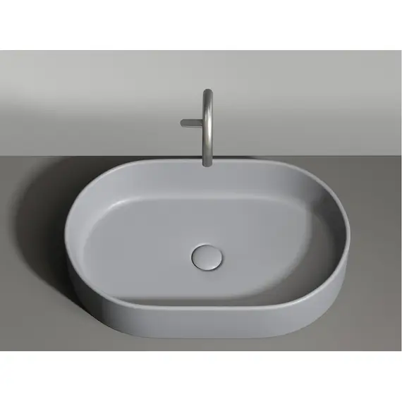 УМЫВАЛЬНИК ЧАША НАКЛАДНАЯ ОВАЛЬНАЯ CERAMICA NOVA ELEMENT 608X385X122 ММ, АНТРАЦИТ МАТОВЫЙ