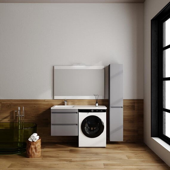 ТУМБА ПОДВЕСНАЯ STYLE LINE "ДАЛЛАС ЛЕОН 120", ЛЮКС СЕРАЯ, PLUS