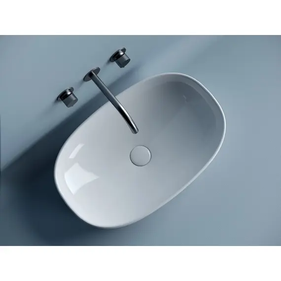 УМЫВАЛЬНИК ЧАША НАКЛАДНАЯ ОВАЛЬНАЯ CERAMICA NOVA ELEMENT 600X380X140 ММ