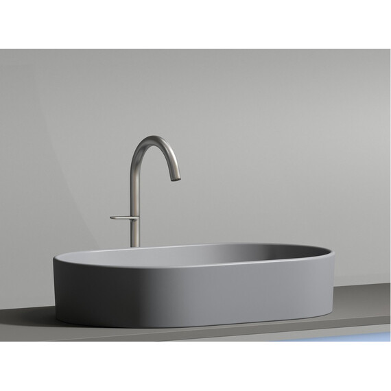 УМЫВАЛЬНИК ЧАША НАКЛАДНАЯ ОВАЛЬНАЯ CERAMICA NOVA ELEMENT 608X385X122 ММ, АНТРАЦИТ МАТОВЫЙ