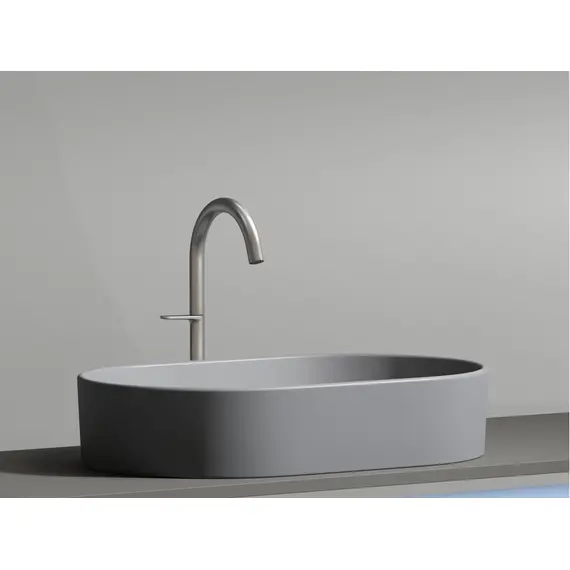 УМЫВАЛЬНИК ЧАША НАКЛАДНАЯ ОВАЛЬНАЯ CERAMICA NOVA ELEMENT 608X385X122 ММ, АНТРАЦИТ МАТОВЫЙ