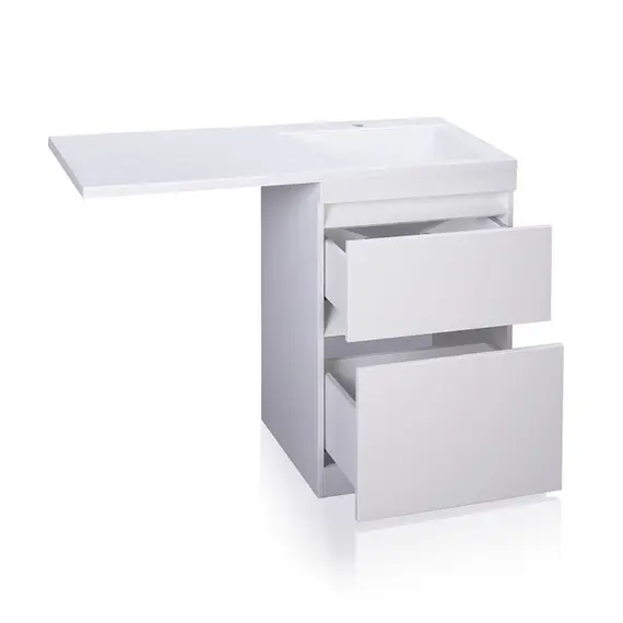 ТУМБА НАПОЛЬНАЯ STYLE LINE "ДАЛЛАС 120", 2 ЯЩИКА, ЛЮКС БЕЛАЯ, PLUS, ЭМАЛЬ