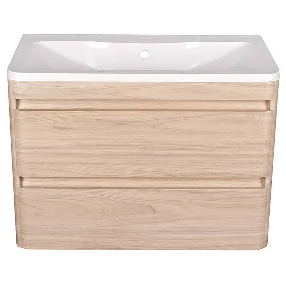 ТУМБА ПОДВЕСНАЯ STYLE LINE "АТЛАНТИКА 80", 2 ЯЩИКА, ЛЮКС ЯСЕНЬ ПЕРЛАМУТР, PLUS