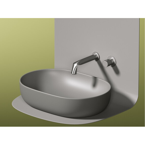 УМЫВАЛЬНИК ЧАША НАКЛАДНАЯ ОВАЛЬНАЯ CERAMICA NOVA ELEMENT 600X415X135 ММ, АНТРАЦИТ МАТОВЫЙ