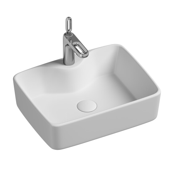 УМЫВАЛЬНИК ЧАША НАКЛАДНАЯ ПРЯМОУГОЛЬНАЯ CERAMICA NOVA ELEMENT 480X370X130 ММ