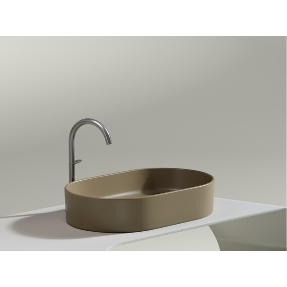 УМЫВАЛЬНИК ЧАША НАКЛАДНАЯ ОВАЛЬНАЯ CERAMICA NOVA ELEMENT 608X385X122 ММ, КАПУЧИНО МАТОВЫЙ