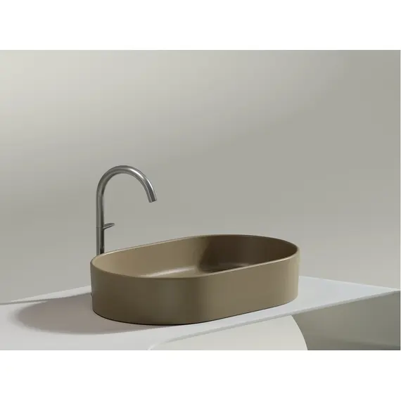 УМЫВАЛЬНИК ЧАША НАКЛАДНАЯ ОВАЛЬНАЯ CERAMICA NOVA ELEMENT 608X385X122 ММ, КАПУЧИНО МАТОВЫЙ