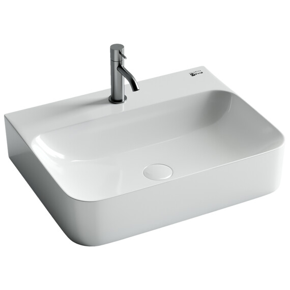 УМЫВАЛЬНИК AURA С 1 ОТВЕРСТИЕМ ДЛЯ СМЕСИТЕЛЯ, БЕЗ ПЕРЕЛИВА 610*480*140ММ