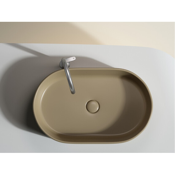 УМЫВАЛЬНИК ЧАША НАКЛАДНАЯ ОВАЛЬНАЯ CERAMICA NOVA ELEMENT 608X385X122 ММ, КАПУЧИНО МАТОВЫЙ