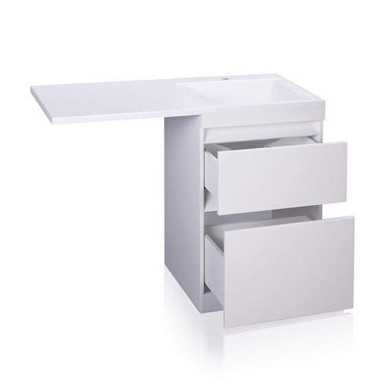 ТУМБА НАПОЛЬНАЯ STYLE LINE "ДАЛЛАС 120", 2 ЯЩИКА, ЛЮКС БЕЛАЯ, PLUS, ЭМАЛЬ