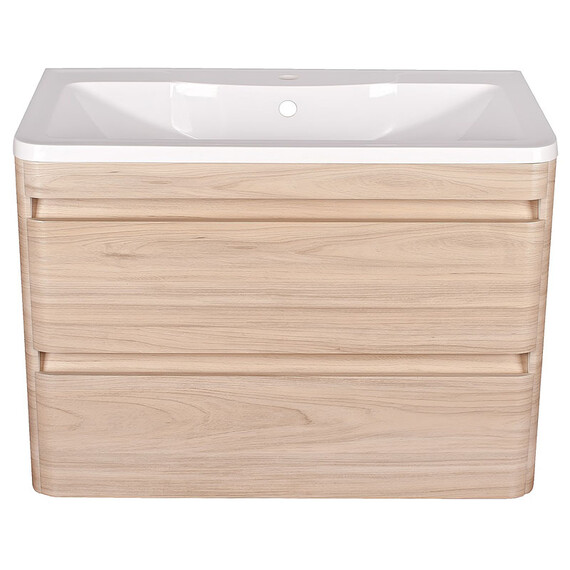 ТУМБА ПОДВЕСНАЯ STYLE LINE "АТЛАНТИКА 80", 2 ЯЩИКА, ЛЮКС ЯСЕНЬ ПЕРЛАМУТР, PLUS