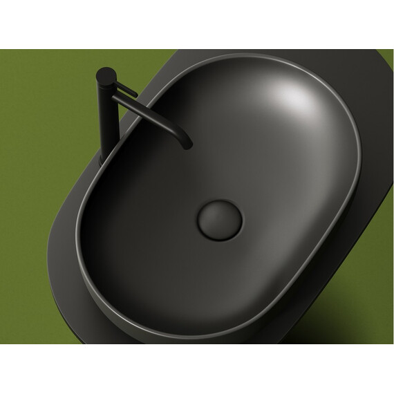 УМЫВАЛЬНИК ЧАША НАКЛАДНАЯ ОВАЛЬНАЯ CERAMICA NOVA ELEMENT 600X415X135 ММ, АНТРАЦИТ МАТОВЫЙ