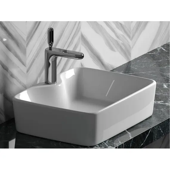 УМЫВАЛЬНИК ЧАША НАКЛАДНАЯ ПРЯМОУГОЛЬНАЯ CERAMICA NOVA ELEMENT 480X370X130 ММ