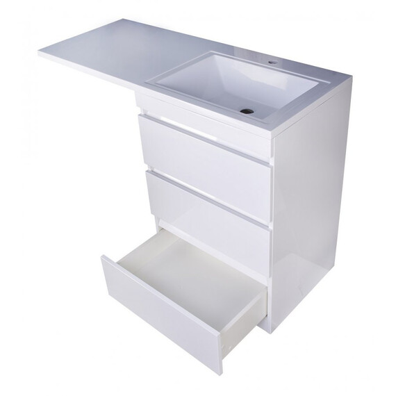 ТУМБА НАПОЛЬНАЯ STYLE LINE "ДАЛЛАС 120", 3 ЯЩИКА, ЛЮКС БЕЛАЯ, PLUS