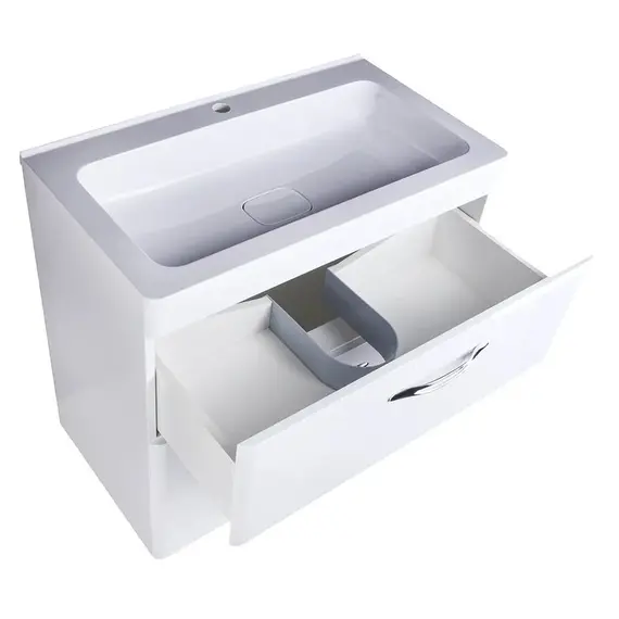 ТУМБА НАПОЛЬНАЯ STYLE LINE "КАРЕ 80", 2 ЯЩИКА, ЛЮКС БЕЛАЯ, PLUS