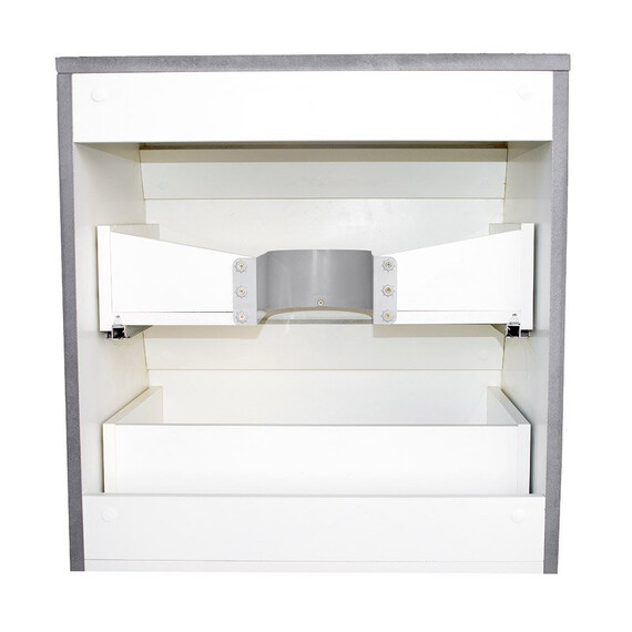 ТУМБА ПОДВЕСНАЯ STYLE LINE "АТЛАНТИКА 60", ЛЮКС БЕТОН ТЕМНЫЙ, 2 ЯЩИКА, СО СТОЛЕШНИЦЕЙ, PLUS