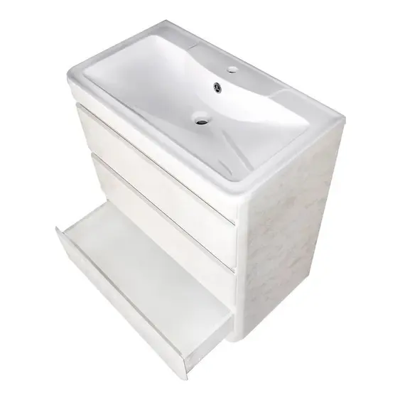 ТУМБА НАПОЛЬНАЯ STYLE LINE "АТЛАНТИКА 80" (3 ЯЩ.), ЛЮКС БЕТОН КРЕМ, PLUS