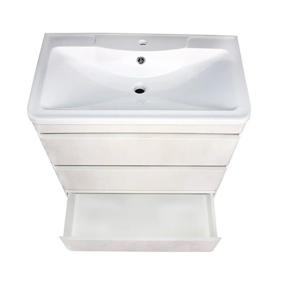 ТУМБА НАПОЛЬНАЯ STYLE LINE "АТЛАНТИКА 80" (3 ЯЩ.), ЛЮКС БЕТОН КРЕМ, PLUS