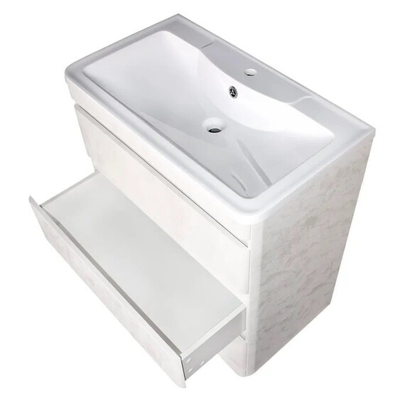 ТУМБА НАПОЛЬНАЯ STYLE LINE "АТЛАНТИКА 80" (3 ЯЩ.), ЛЮКС БЕТОН КРЕМ, PLUS