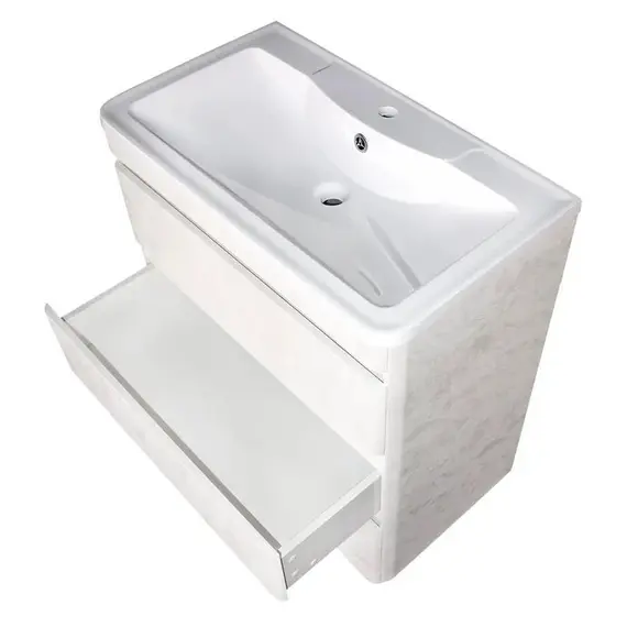 ТУМБА НАПОЛЬНАЯ STYLE LINE "АТЛАНТИКА 80" (3 ЯЩ.), ЛЮКС БЕТОН КРЕМ, PLUS