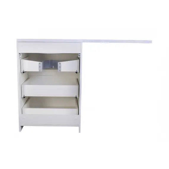 ТУМБА НАПОЛЬНАЯ STYLE LINE "ДАЛЛАС 130", 3 ЯЩИКА, ЛЮКС БЕЛАЯ, PLUS