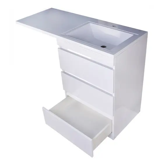 ТУМБА НАПОЛЬНАЯ STYLE LINE "ДАЛЛАС 130", 3 ЯЩИКА, ЛЮКС БЕЛАЯ, PLUS