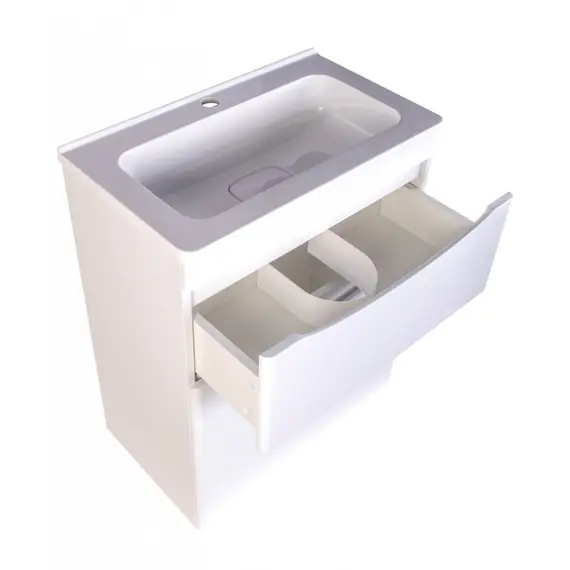 ТУМБА НАПОЛЬНАЯ STYLE LINE "БЕРГАМО МИНИ 60" (2 ЯЩ.) ЛЮКС АНТИСКРЕЙТЧ БЕЛЫЙ, PLUS