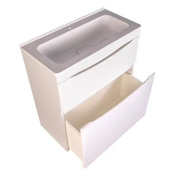 ТУМБА НАПОЛЬНАЯ STYLE LINE "БЕРГАМО МИНИ 70" (2 ЯЩ.) ЛЮКС АНТИСКРЕЙТЧ БЕЛЫЙ, PLUS