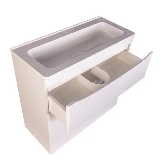 ТУМБА НАПОЛЬНАЯ STYLE LINE "БЕРГАМО МИНИ 80" (2 ЯЩ.) ЛЮКС АНТИСКРЕЙТЧ БЕЛЫЙ, PLUS