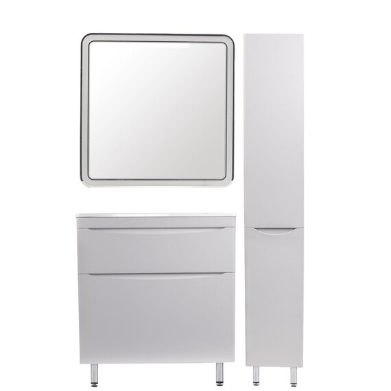 ТУМБА НАПОЛЬНАЯ STYLE LINE "БЕРГАМО МИНИ 80" (2 ЯЩ.) ЛЮКС АНТИСКРЕЙТЧ БЕЛЫЙ, PLUS