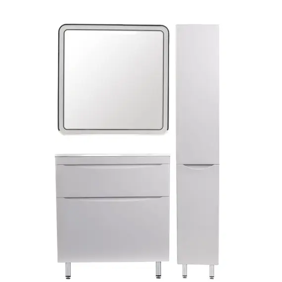 ТУМБА НАПОЛЬНАЯ STYLE LINE "БЕРГАМО МИНИ 80" (2 ЯЩ.) ЛЮКС АНТИСКРЕЙТЧ БЕЛЫЙ, PLUS