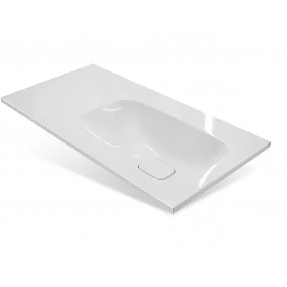 ТУМБА НАПОЛЬНАЯ STYLE LINE "БАРСЕЛОНА 90" ПРАВАЯ (2 ЯЩ.) С ВЫКАТНОЙ КОРЗИНОЙ, ЛЮКС БЕЛАЯ, PLUS