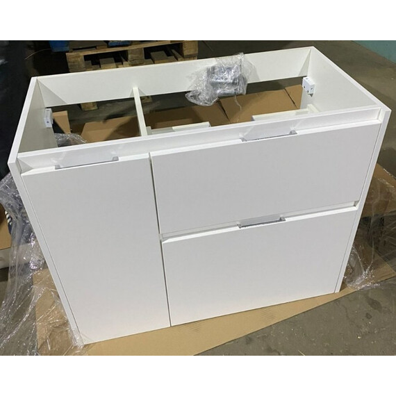 ТУМБА НАПОЛЬНАЯ STYLE LINE "БАРСЕЛОНА 90" ПРАВАЯ (2 ЯЩ.) С ВЫКАТНОЙ КОРЗИНОЙ, ЛЮКС БЕЛАЯ, PLUS