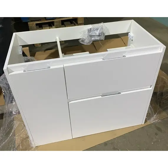 ТУМБА НАПОЛЬНАЯ STYLE LINE "БАРСЕЛОНА 90" ПРАВАЯ (2 ЯЩ.) С ВЫКАТНОЙ КОРЗИНОЙ, ЛЮКС БЕЛАЯ, PLUS