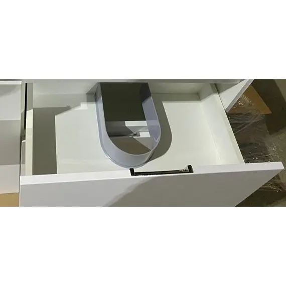 ТУМБА НАПОЛЬНАЯ STYLE LINE "БАРСЕЛОНА 90" ПРАВАЯ (2 ЯЩ.) С ВЫКАТНОЙ КОРЗИНОЙ, ЛЮКС БЕЛАЯ, PLUS