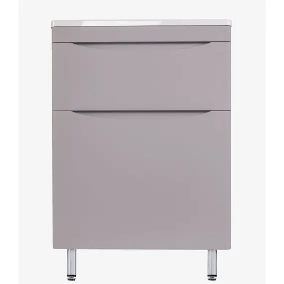 ТУМБА НАПОЛЬНАЯ STYLE LINE "БЕРГАМО МИНИ 60" (2 ЯЩ.) ЛЮКС АНТИСКРЕЙТЧ СЕРЫЙ, PLUS