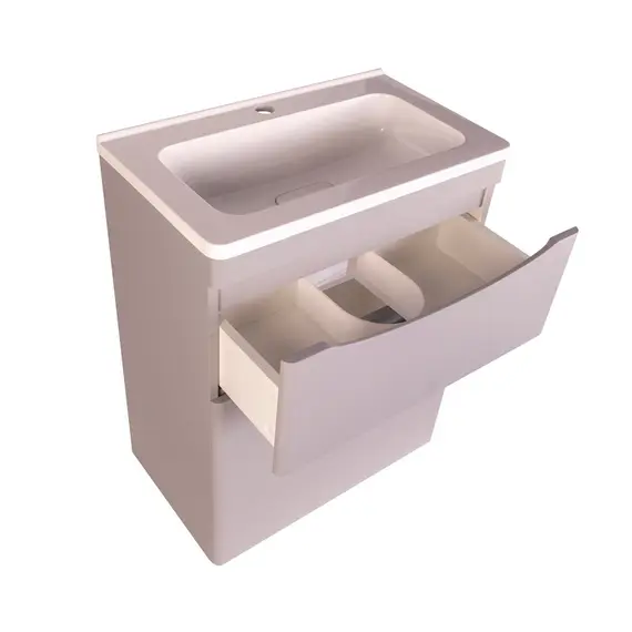 ТУМБА НАПОЛЬНАЯ STYLE LINE "БЕРГАМО МИНИ 60" (2 ЯЩ.) ЛЮКС АНТИСКРЕЙТЧ СЕРЫЙ, PLUS