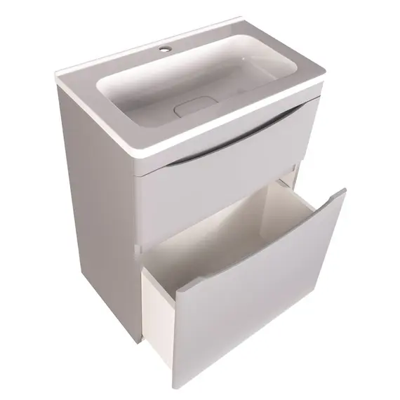 ТУМБА НАПОЛЬНАЯ STYLE LINE "БЕРГАМО МИНИ 60" (2 ЯЩ.) ЛЮКС АНТИСКРЕЙТЧ СЕРЫЙ, PLUS