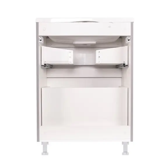 ТУМБА НАПОЛЬНАЯ STYLE LINE "БЕРГАМО МИНИ 60" (2 ЯЩ.) ЛЮКС АНТИСКРЕЙТЧ СЕРЫЙ, PLUS