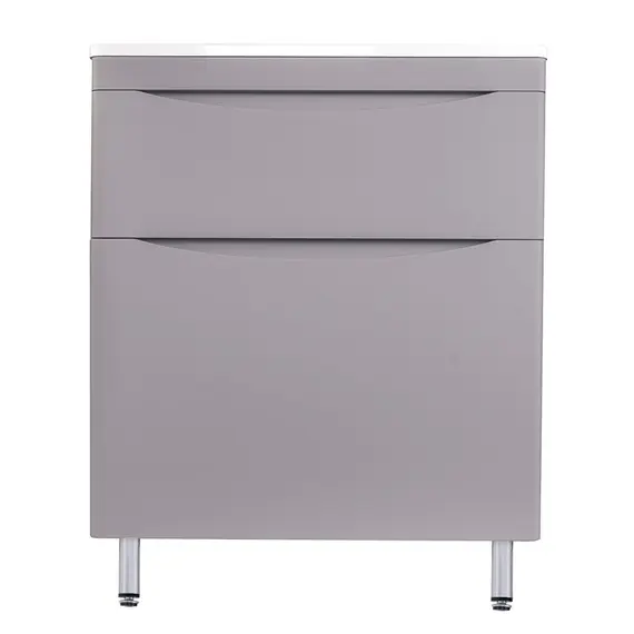 ТУМБА НАПОЛЬНАЯ STYLE LINE "БЕРГАМО МИНИ 70" (2 ЯЩ.) ЛЮКС АНТИСКРЕЙТЧ СЕРЫЙ, PLUS