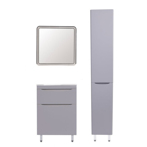 ТУМБА НАПОЛЬНАЯ STYLE LINE "БЕРГАМО МИНИ 70" (2 ЯЩ.) ЛЮКС АНТИСКРЕЙТЧ СЕРЫЙ, PLUS