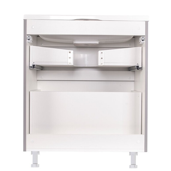 ТУМБА НАПОЛЬНАЯ STYLE LINE "БЕРГАМО МИНИ 70" (2 ЯЩ.) ЛЮКС АНТИСКРЕЙТЧ СЕРЫЙ, PLUS