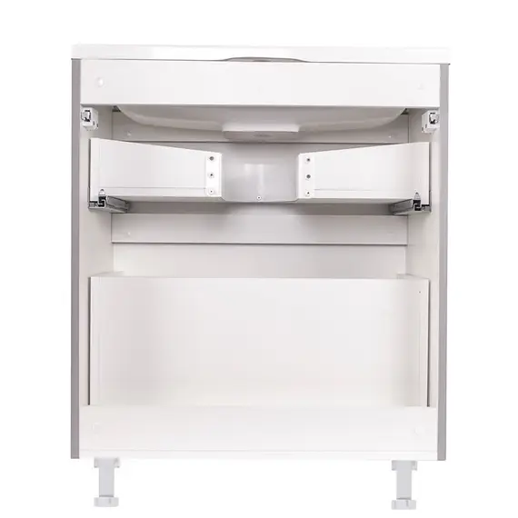 ТУМБА НАПОЛЬНАЯ STYLE LINE "БЕРГАМО МИНИ 70" (2 ЯЩ.) ЛЮКС АНТИСКРЕЙТЧ СЕРЫЙ, PLUS