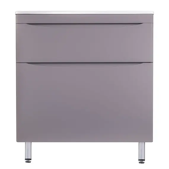 ТУМБА НАПОЛЬНАЯ STYLE LINE "БЕРГАМО МИНИ 80" (2 ЯЩ.) ЛЮКС АНТИСКРЕЙТЧ СЕРЫЙ, PLUS