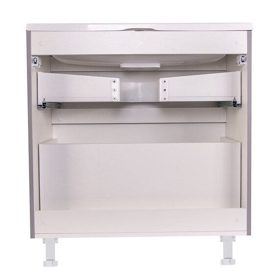 ТУМБА НАПОЛЬНАЯ STYLE LINE "БЕРГАМО МИНИ 80" (2 ЯЩ.) ЛЮКС АНТИСКРЕЙТЧ СЕРЫЙ, PLUS