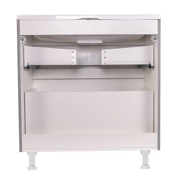 ТУМБА НАПОЛЬНАЯ STYLE LINE "БЕРГАМО МИНИ 80" (2 ЯЩ.) ЛЮКС АНТИСКРЕЙТЧ СЕРЫЙ, PLUS