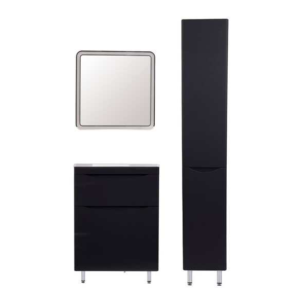 ТУМБА НАПОЛЬНАЯ STYLE LINE "БЕРГАМО МИНИ 60" (2 ЯЩ.) ЛЮКС АНТИСКРЕЙТЧ ЧЕРНЫЙ, PLUS